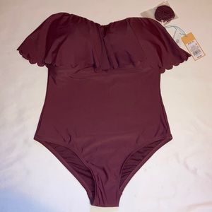 Kona Sol M (8-10) Mulberry One Piece Swimming Suit with interchangeable straps